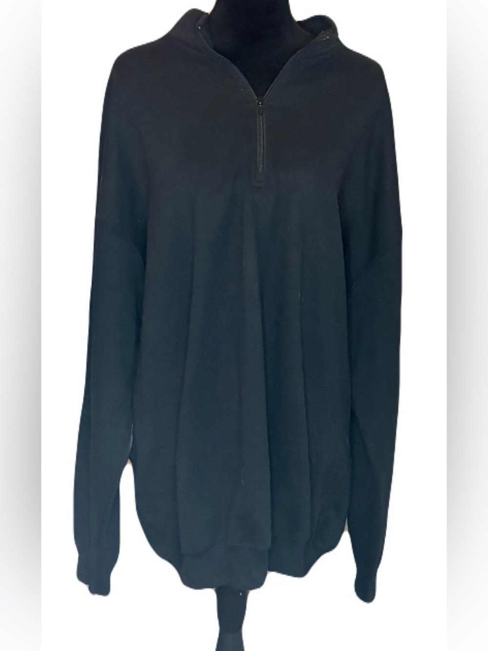 (Port & Company) Black Fleece Quarter Zip Plus Size Pullover: Size 4XL